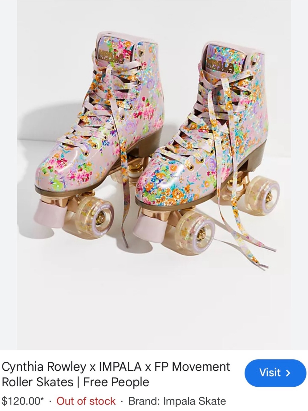 Like new Cynthia Rowley × IMPALA × FP Movement Roller Skates